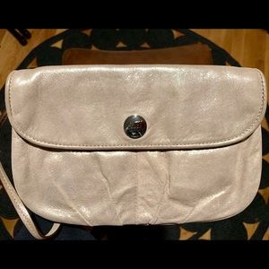 Metallic suede gold Fancy Large Wristlet